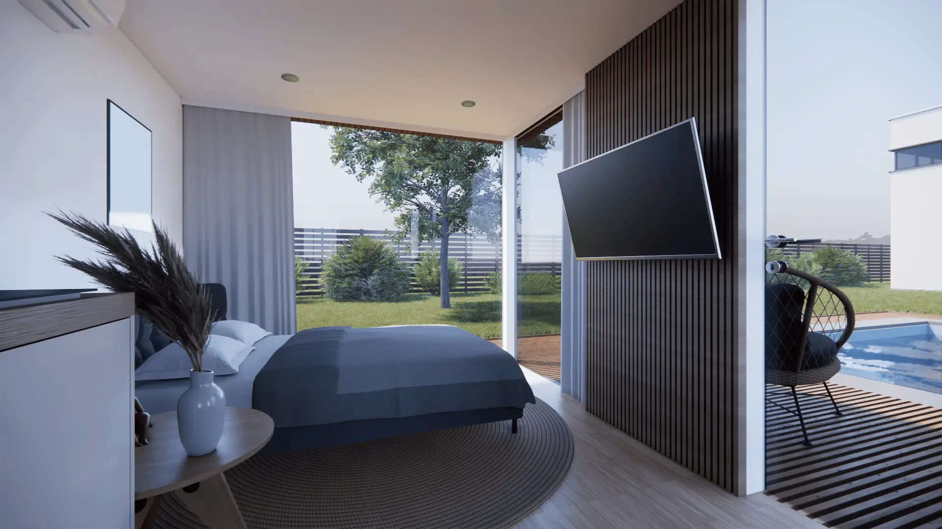 Zero-black-premium-glamping-hiška-rendera-bivalni-del-hiške